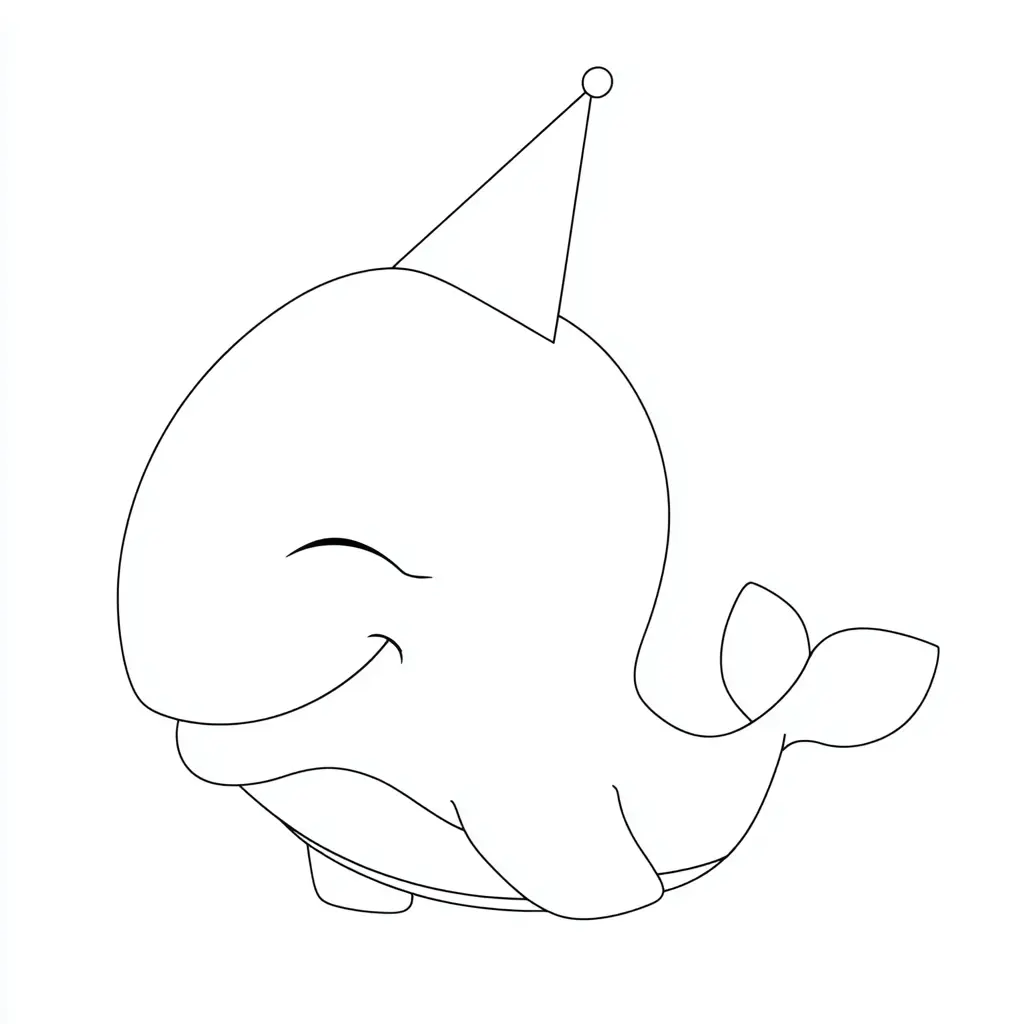 Dibujo de la ballena festiva para colorear Dibujo de la ballena festiva para colorear