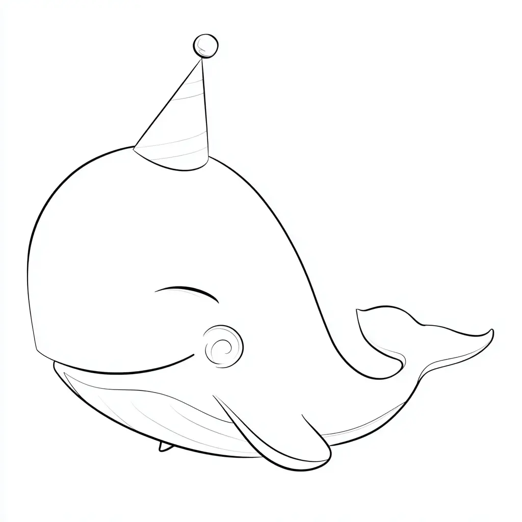 Dibujo de la ballena fiestera para colorear Dibujo de la ballena fiestera para colorear