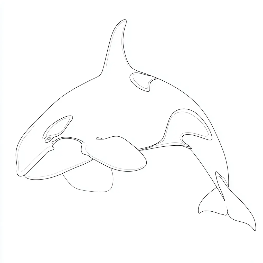 Dibujo de forma de orca para colorear Dibujo de forma de orca para colorear