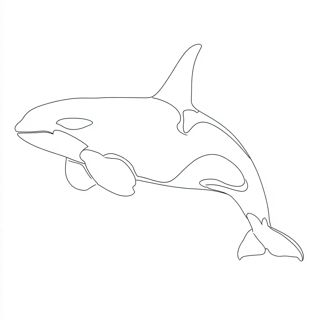 Dibujo de figura de orca para colorear Dibujo de figura de orca para colorear