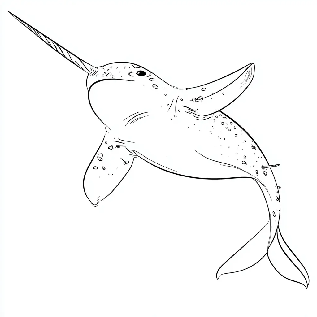 Dibujo de el narval del Ártico para colorear Dibujo de el narval del Ártico para colorear