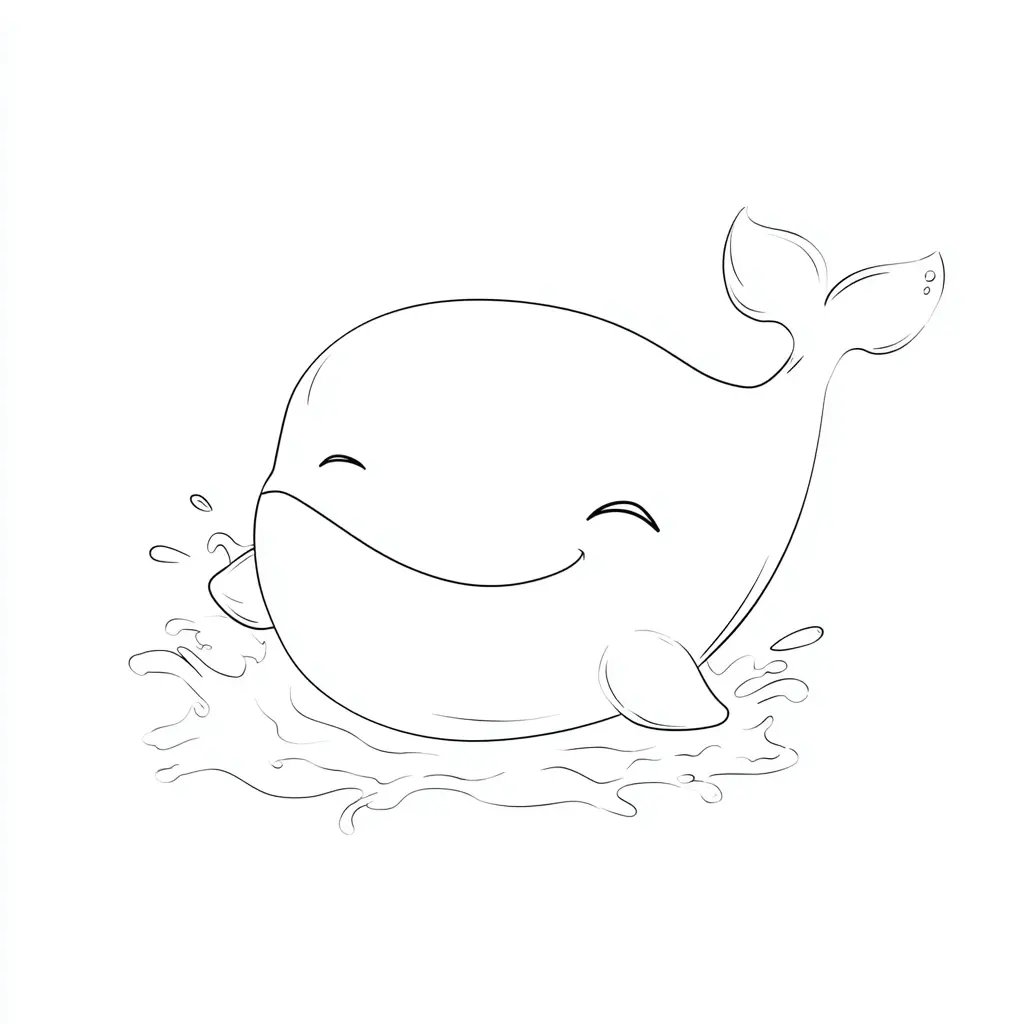 Dibujo de linda ballenita para colorear Dibujo de linda ballenita para colorear