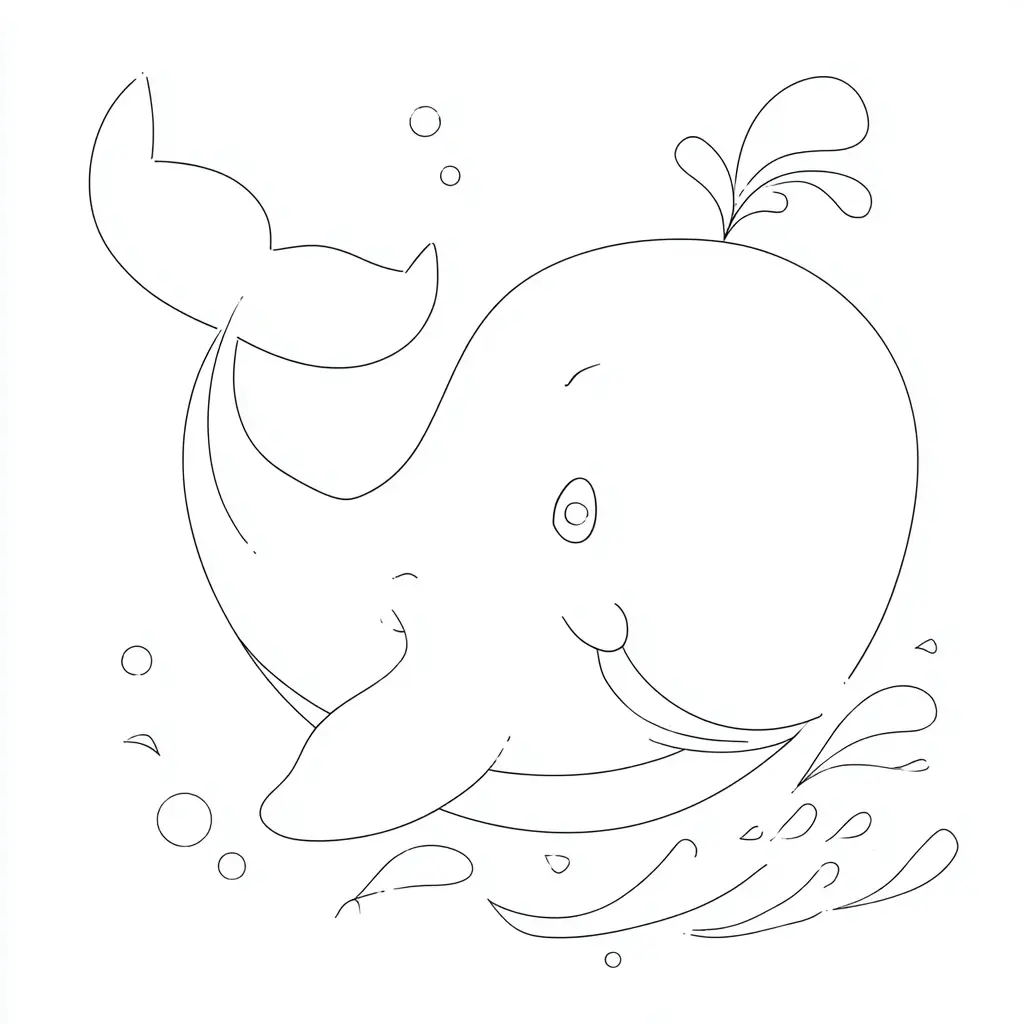 Dibujo de ballena saltando para colorear Dibujo de ballena saltando para colorear