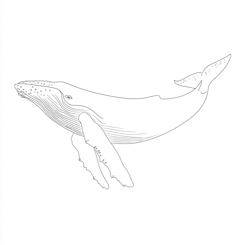 Dibujo de una ballena jorobada para colorear Dibujo de una ballena jorobada para colorear