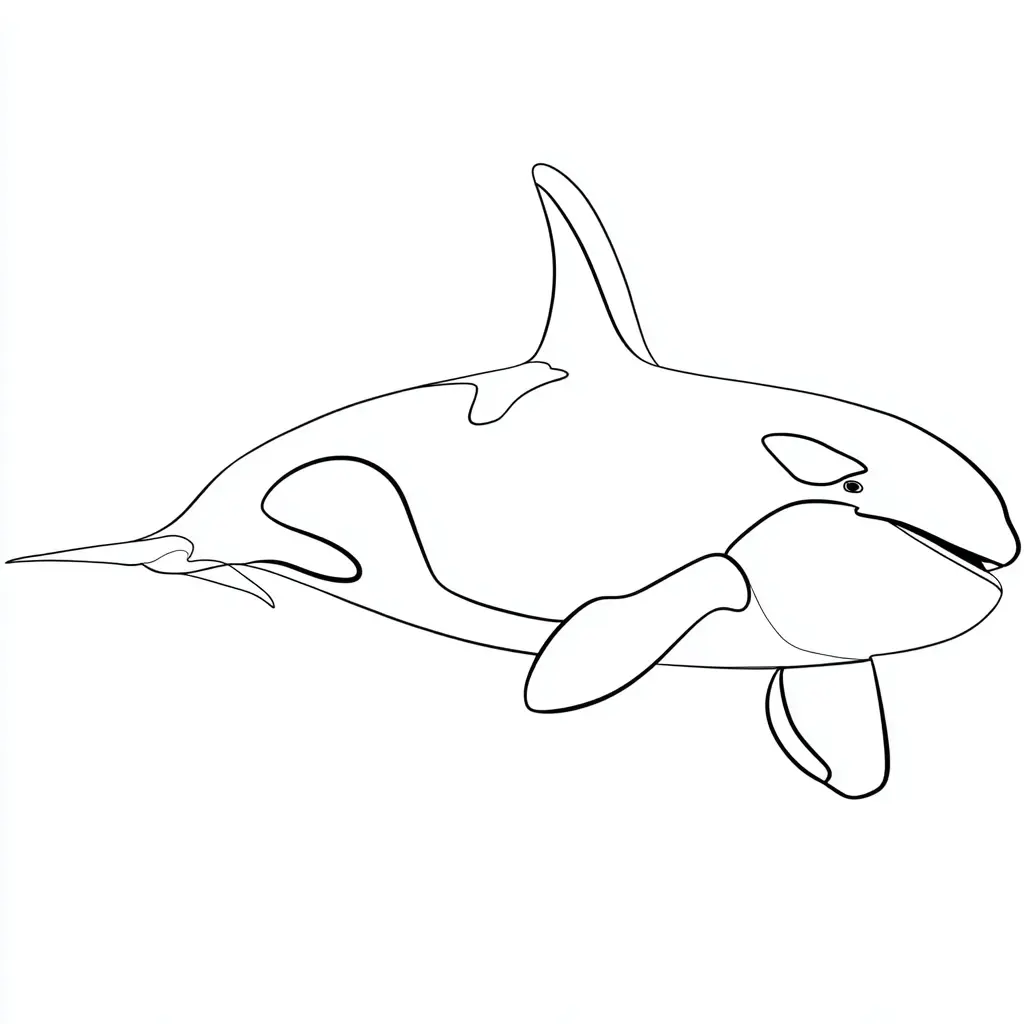 Dibujo de trazo de una orca para colorear Dibujo de trazo de una orca para colorear