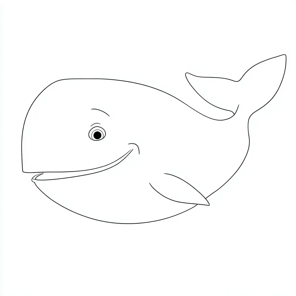 Dibujo de cachalote kawaii para colorear Dibujo de cachalote kawaii para colorear