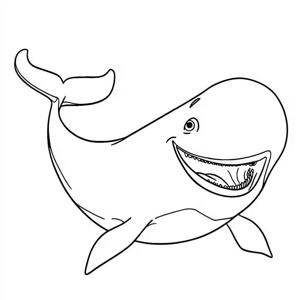 Dibujo de un cachalote alegre para colorear Dibujo de un cachalote alegre para colorear