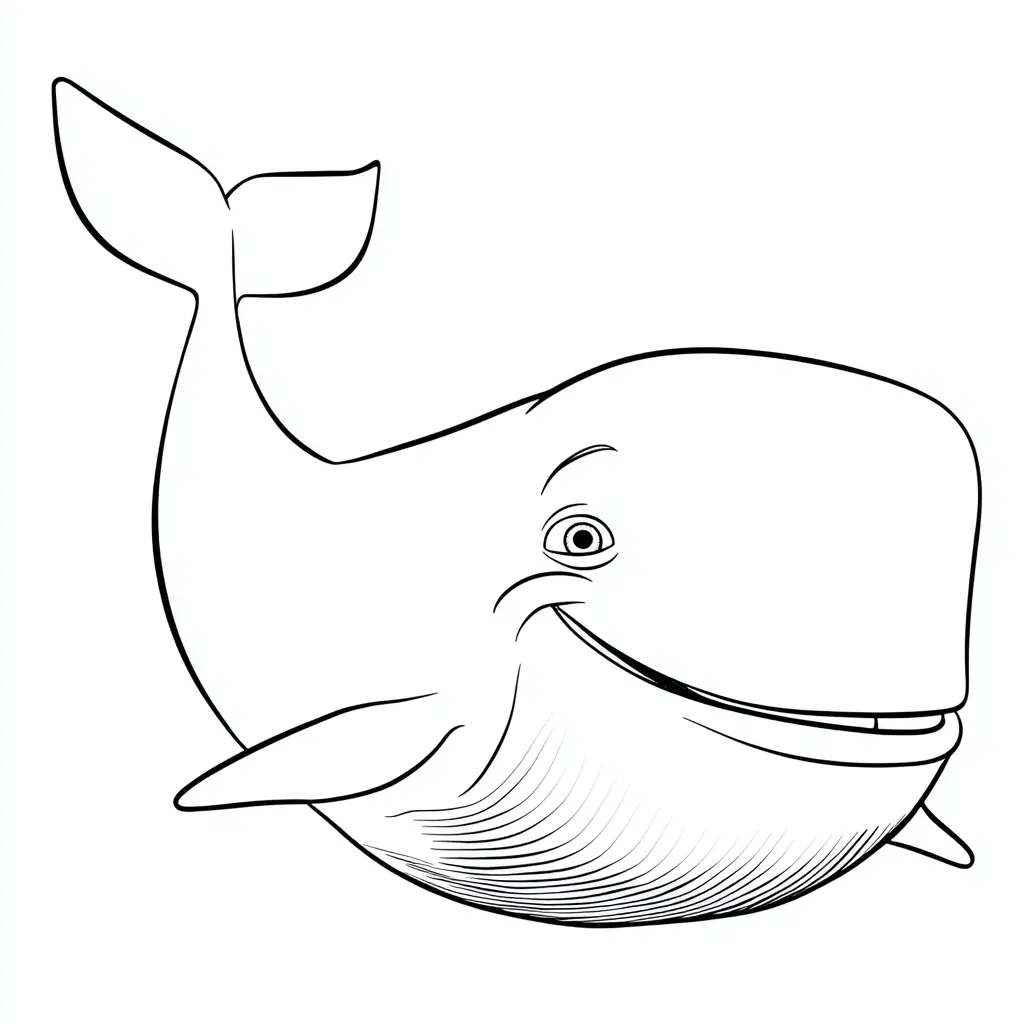 Dibujo de cachalote animado para colorear Dibujo de cachalote animado para colorear