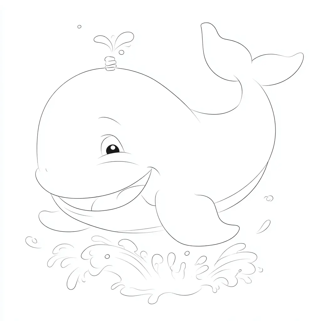 Dibujo de chapuzón de ballena para colorear Dibujo de chapuzón de ballena para colorear