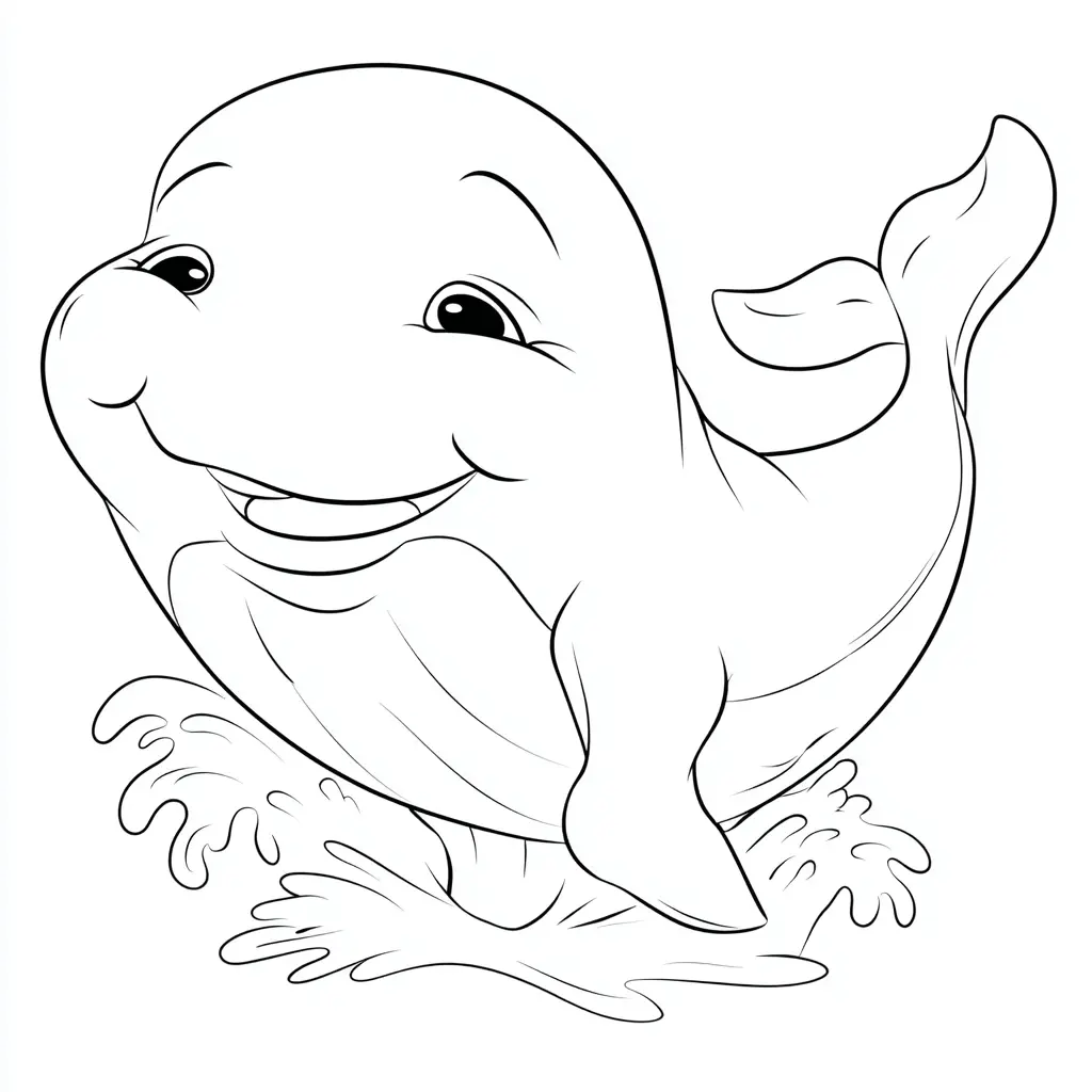 Dibujo de ballena kawaii para colorear Dibujo de ballena kawaii para colorear
