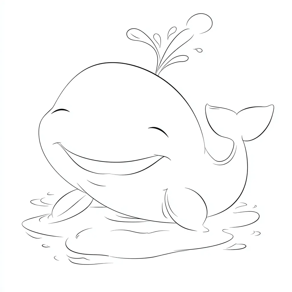 Dibujo de ballena juguetona para colorear Dibujo de ballena juguetona para colorear