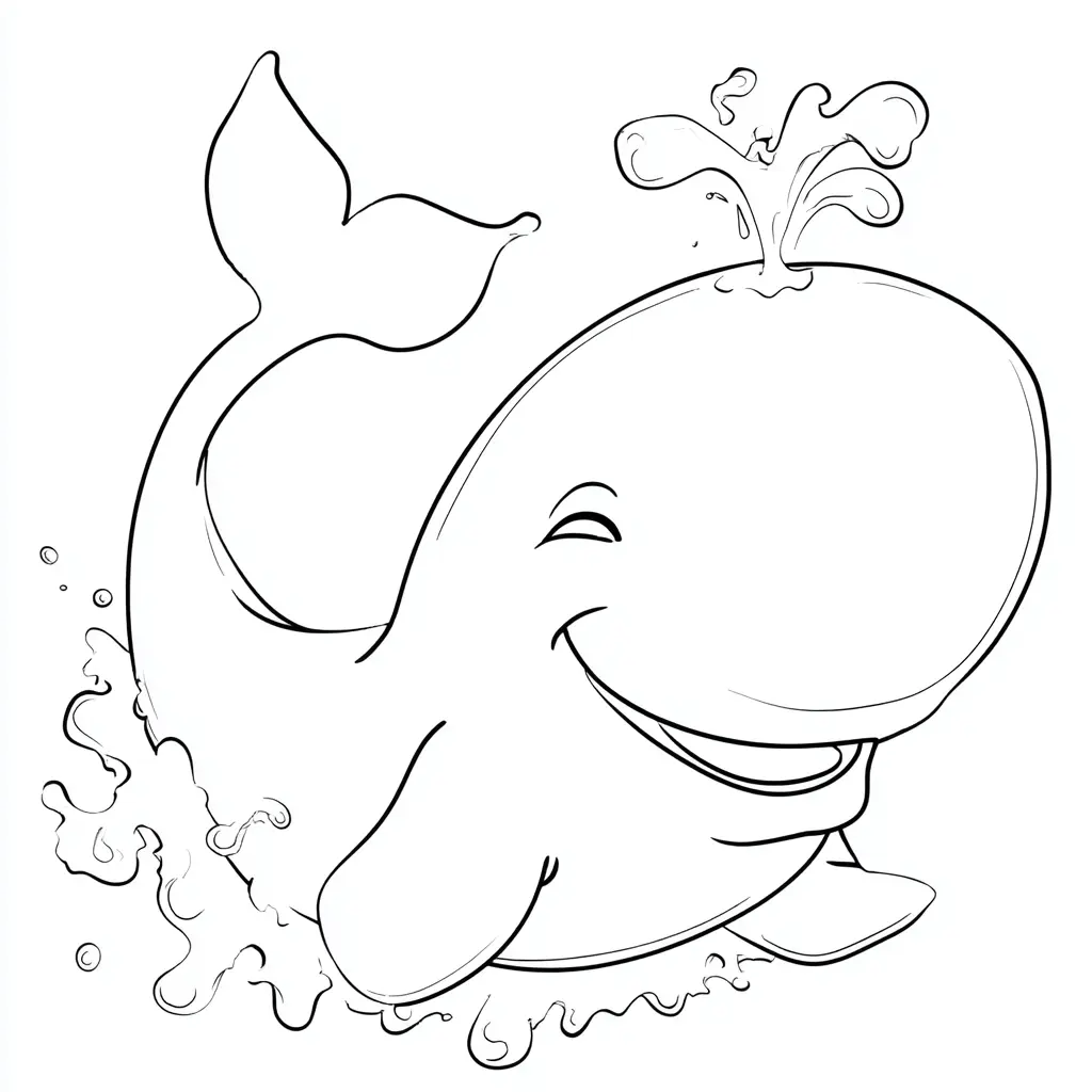 Dibujo de la ballena feliz para colorear Dibujo de la ballena feliz para colorear