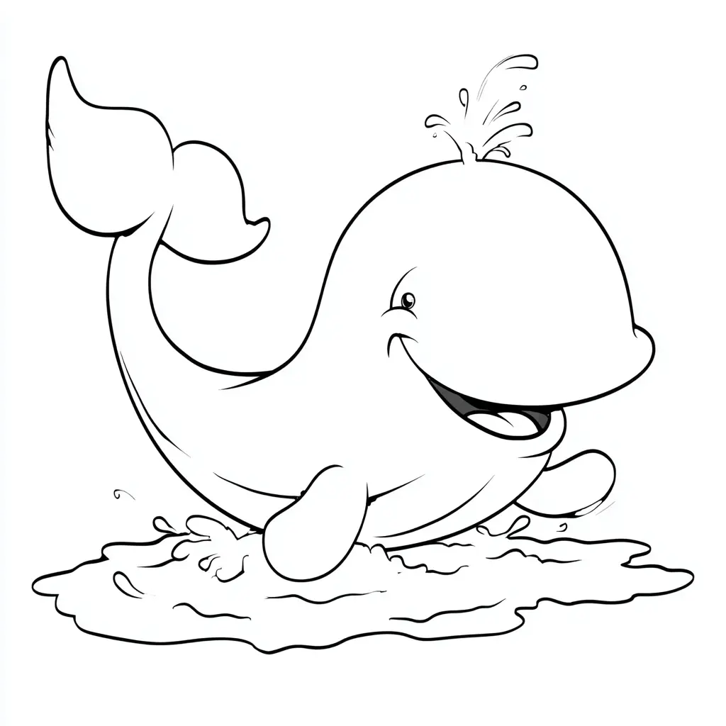 Dibujo de ballena kawaii feliz para colorear Dibujo de ballena kawaii feliz para colorear
