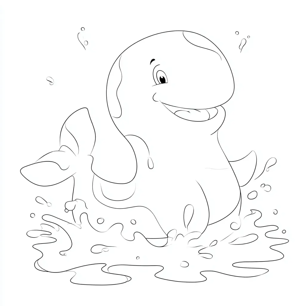 Dibujo de ballena cartoon para colorear Dibujo de ballena cartoon para colorear