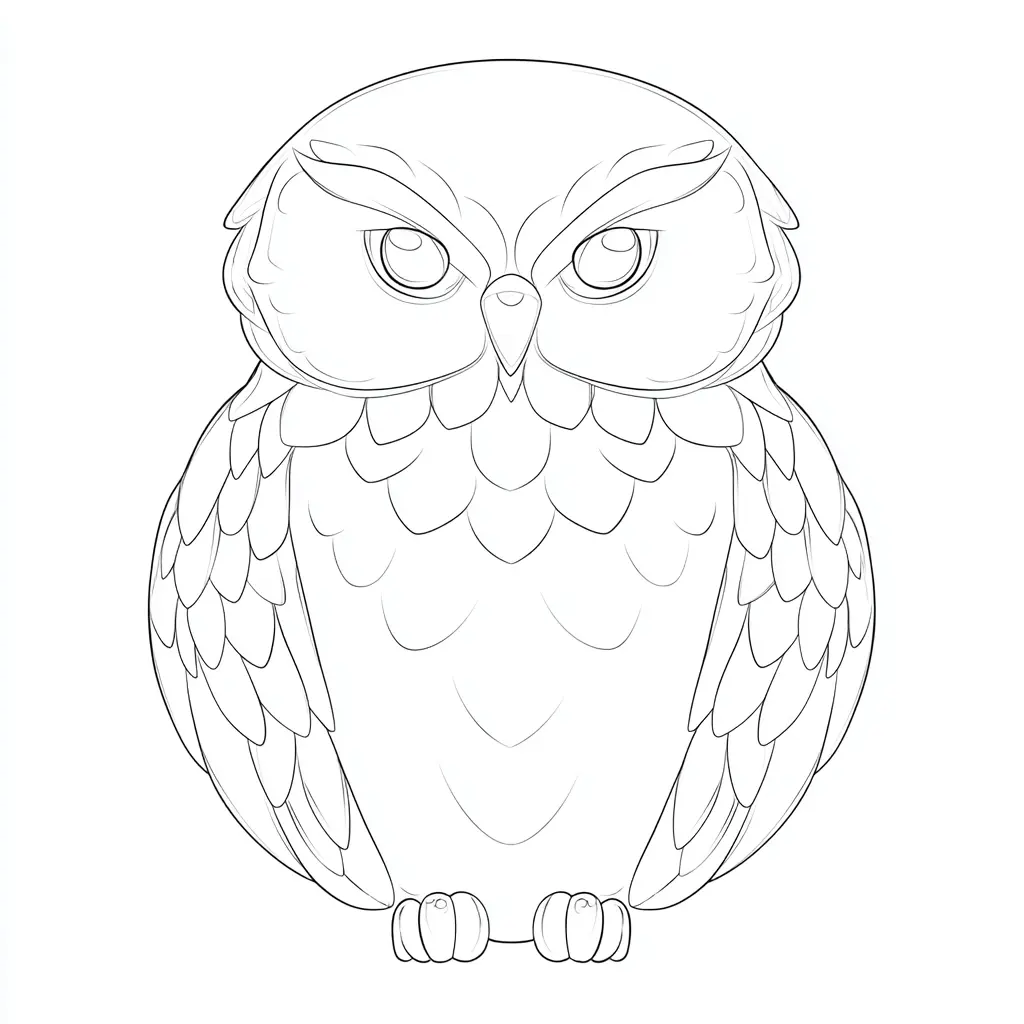 Dibujo de lechuza decorativa para colorear