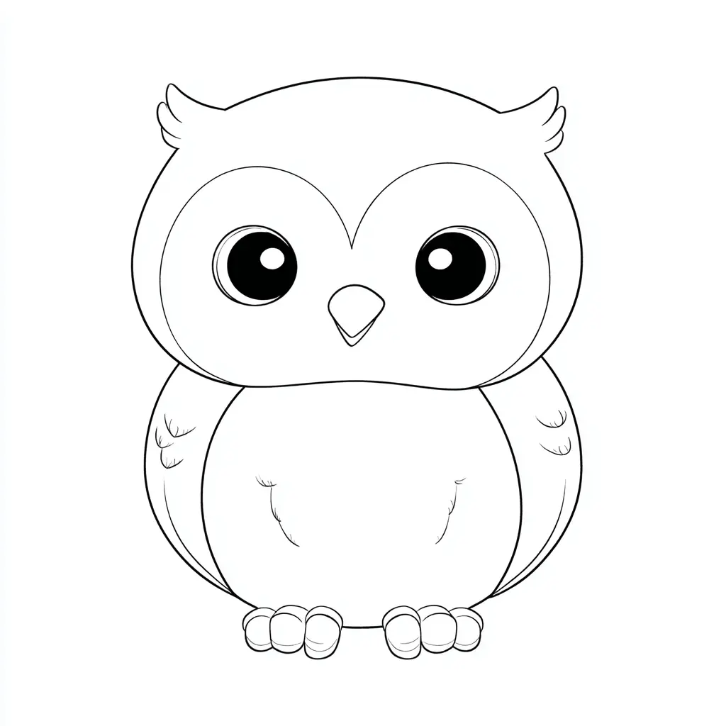 Dibujo de búho simple para colorear