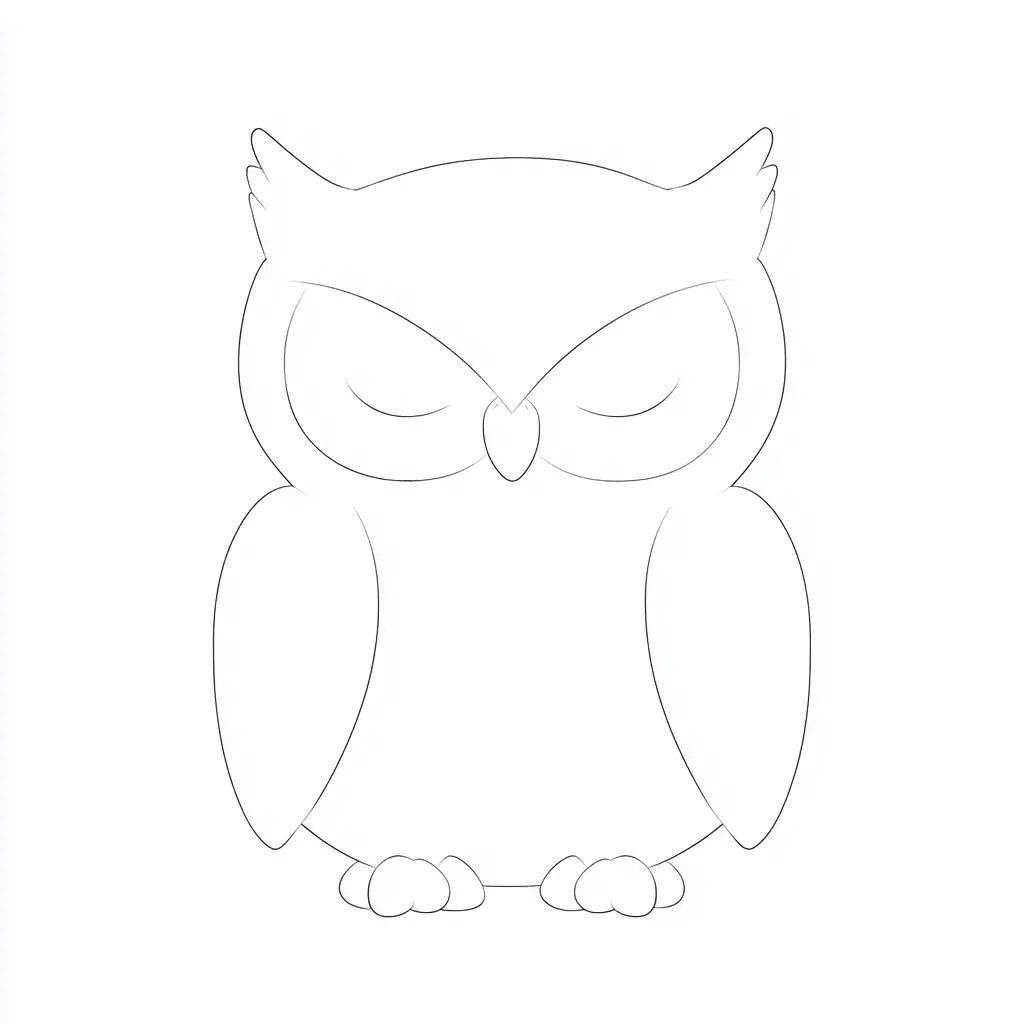 Dibujo de forma de búho para colorear