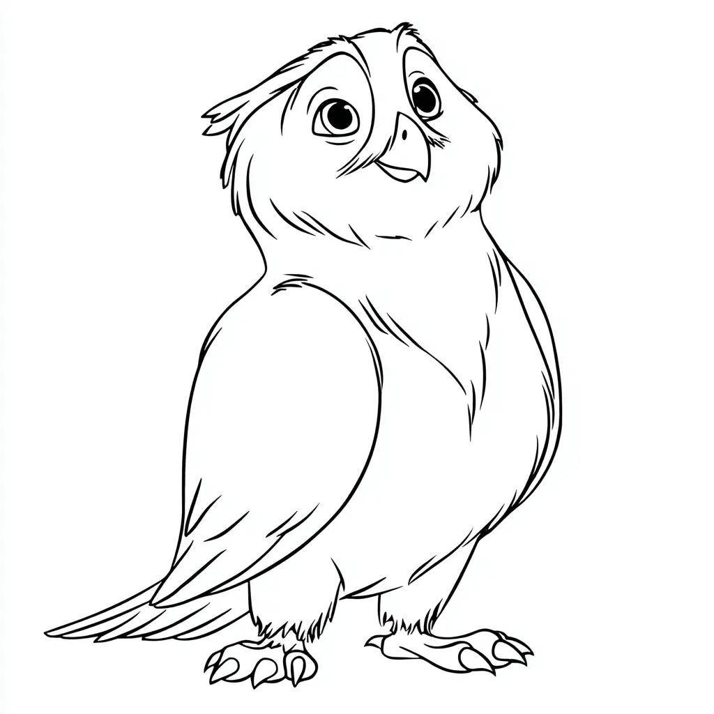 Dibujo de lechuza de dibujos animados para colorear