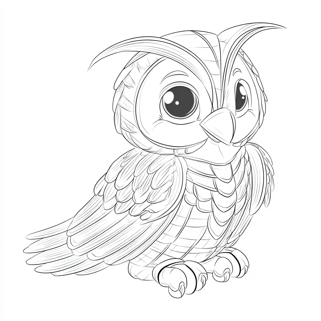 Dibujo de diseño artístico de búho para colorear