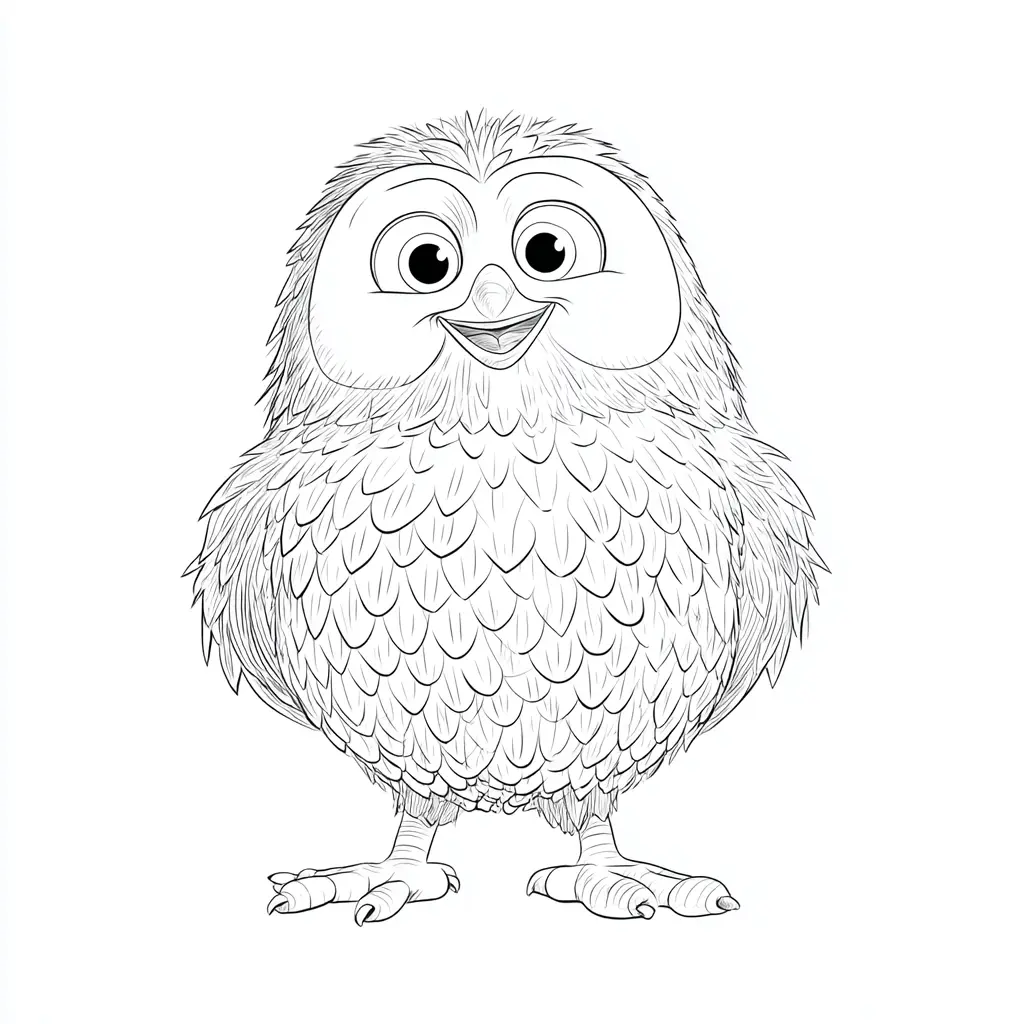 Dibujo de caricatura de lechuza para colorear