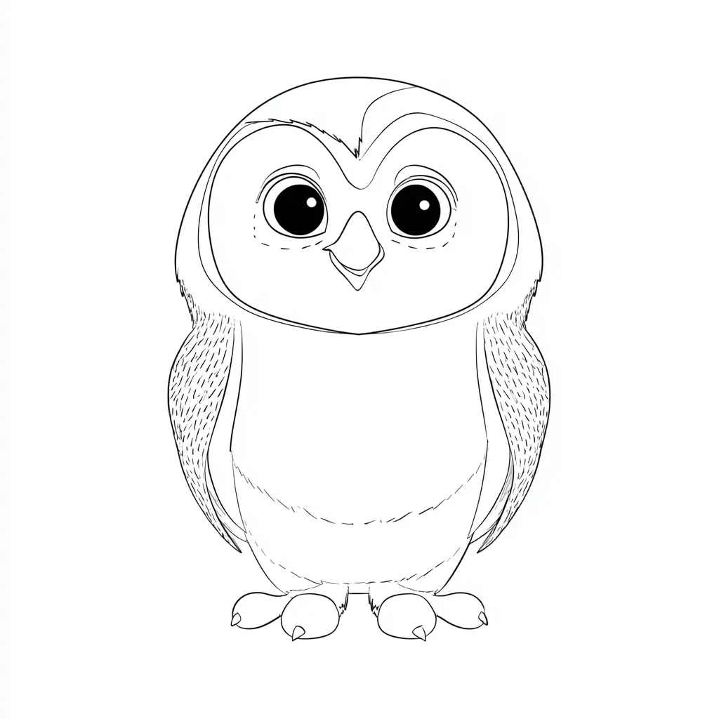 Dibujo de diseño simple de lechuza para colorear