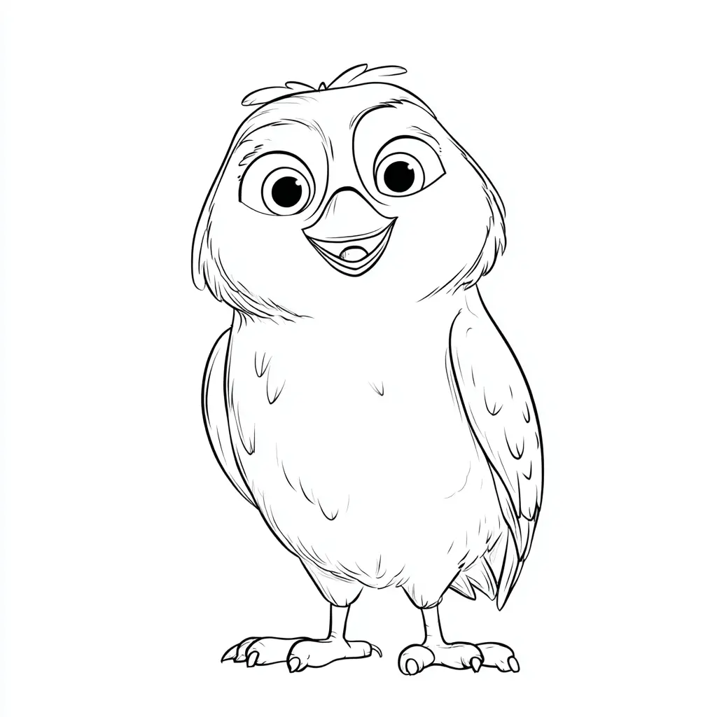 Dibujo de lechuza cartoon para colorear