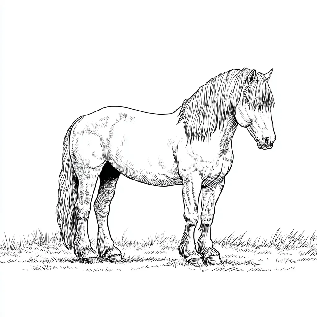 Dibujo de caballo burguete para colorear Dibujo de caballo burguete para colorear