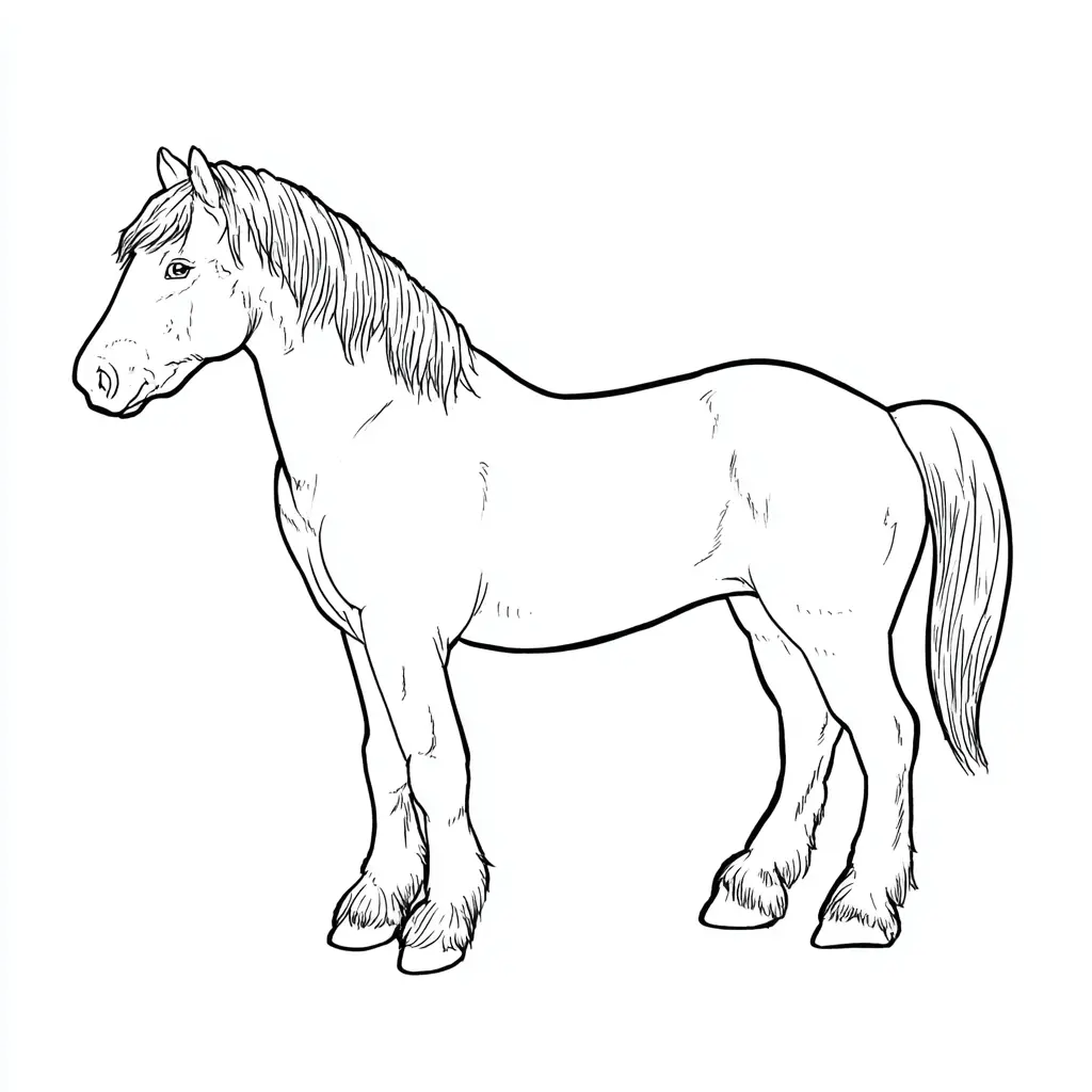 Dibujo de caballo burguete de gran nobleza para colorear Dibujo de caballo burguete de gran nobleza para colorear