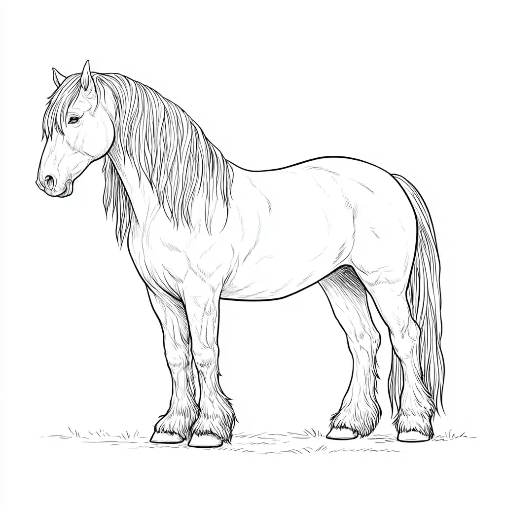 Dibujo de caballo burguete robusto para colorear Dibujo de caballo burguete robusto para colorear