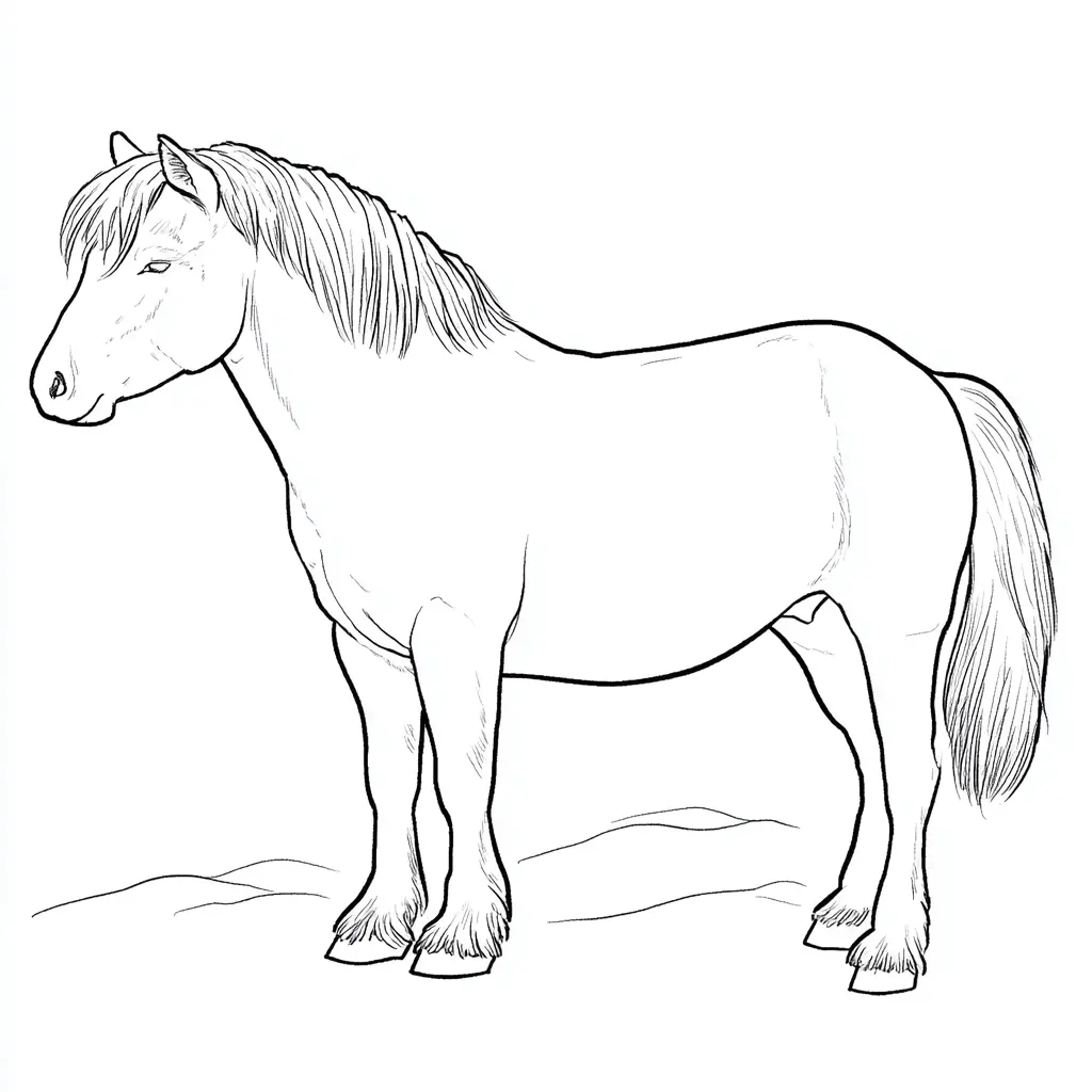 Dibujo de caballo burguete dócil para colorear Dibujo de caballo burguete dócil para colorear
