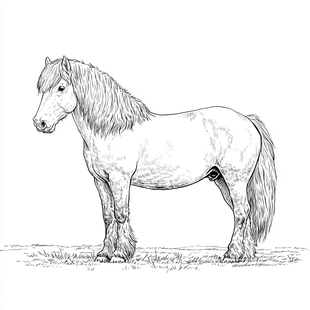 Dibujo de caballo burguete resistente para colorear Dibujo de caballo burguete resistente para colorear