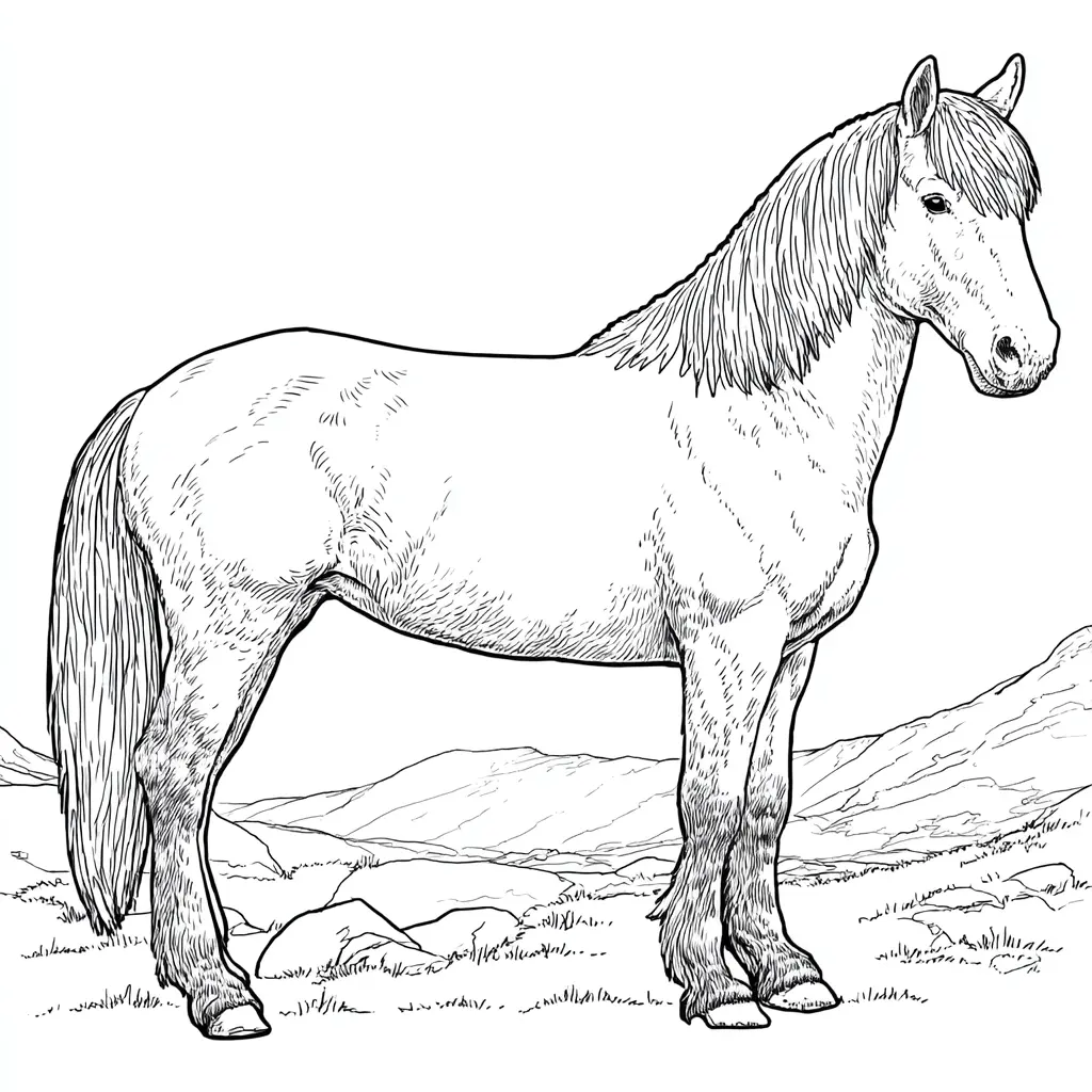 Dibujo de caballo burguete fuerte para colorear Dibujo de caballo burguete fuerte para colorear
