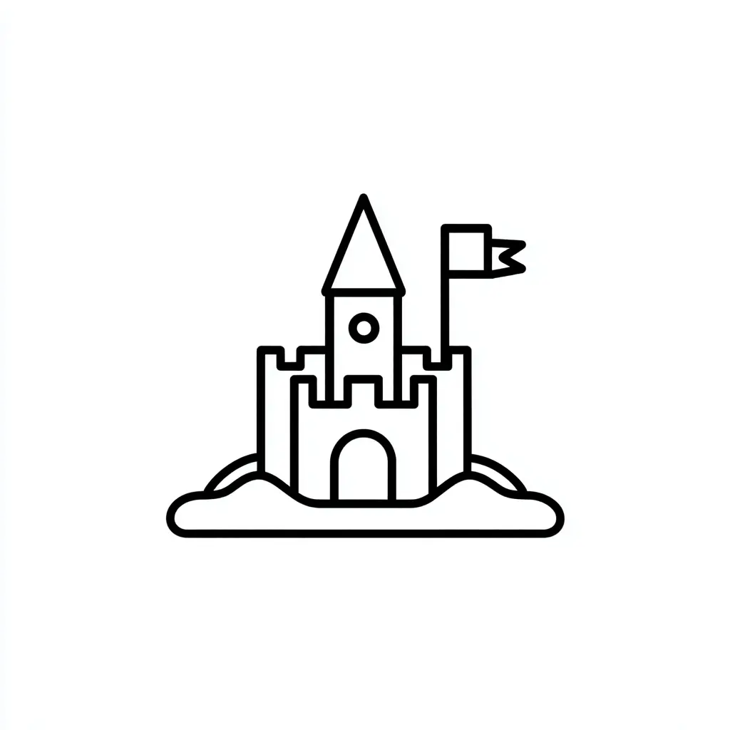 Dibujo de castillo pequeño y sencillo para colorear Dibujo de castillo pequeño y sencillo para colorear