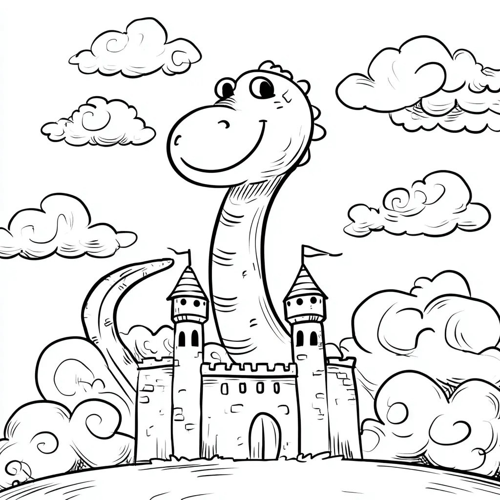 Dibujo de castillo de fantasía para colorear Dibujo de castillo de fantasía para colorear
