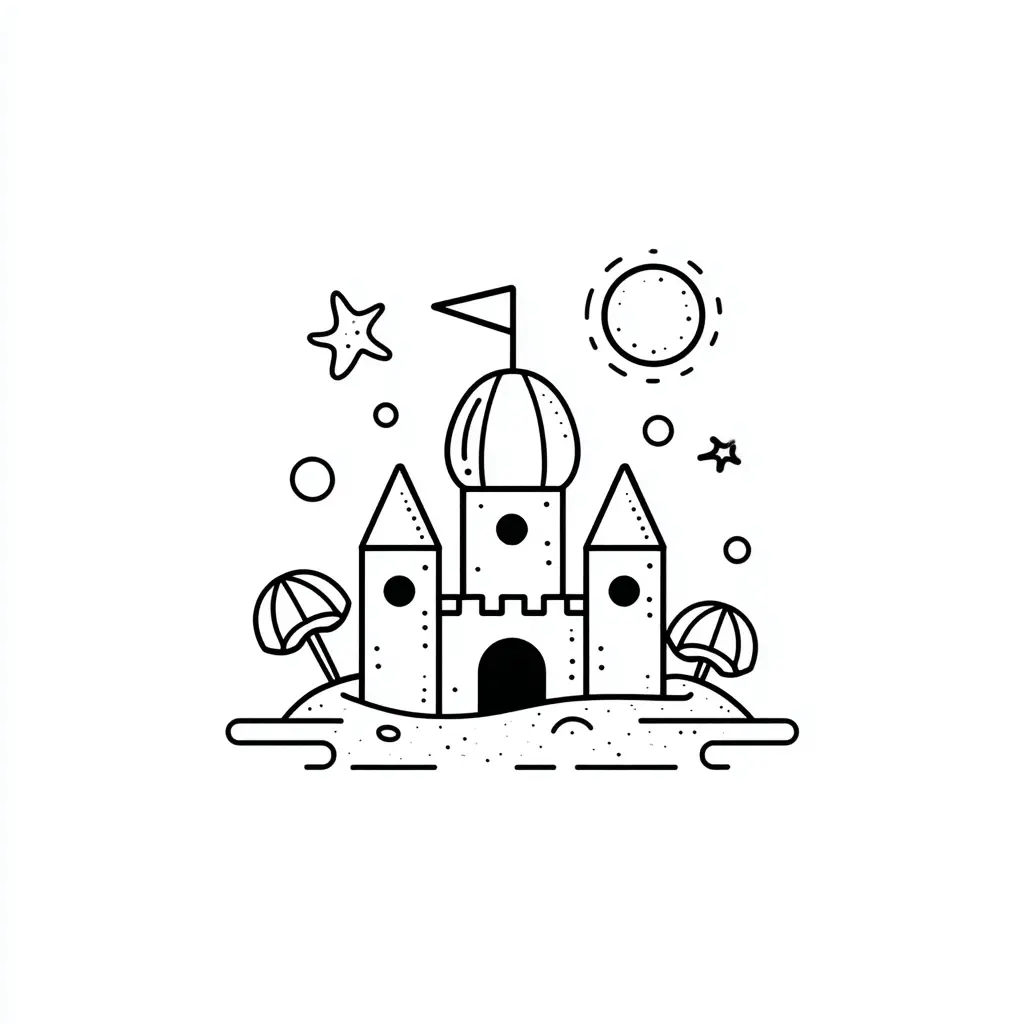 Dibujo de castillo árabe de cuento para colorear Dibujo de castillo árabe de cuento para colorear