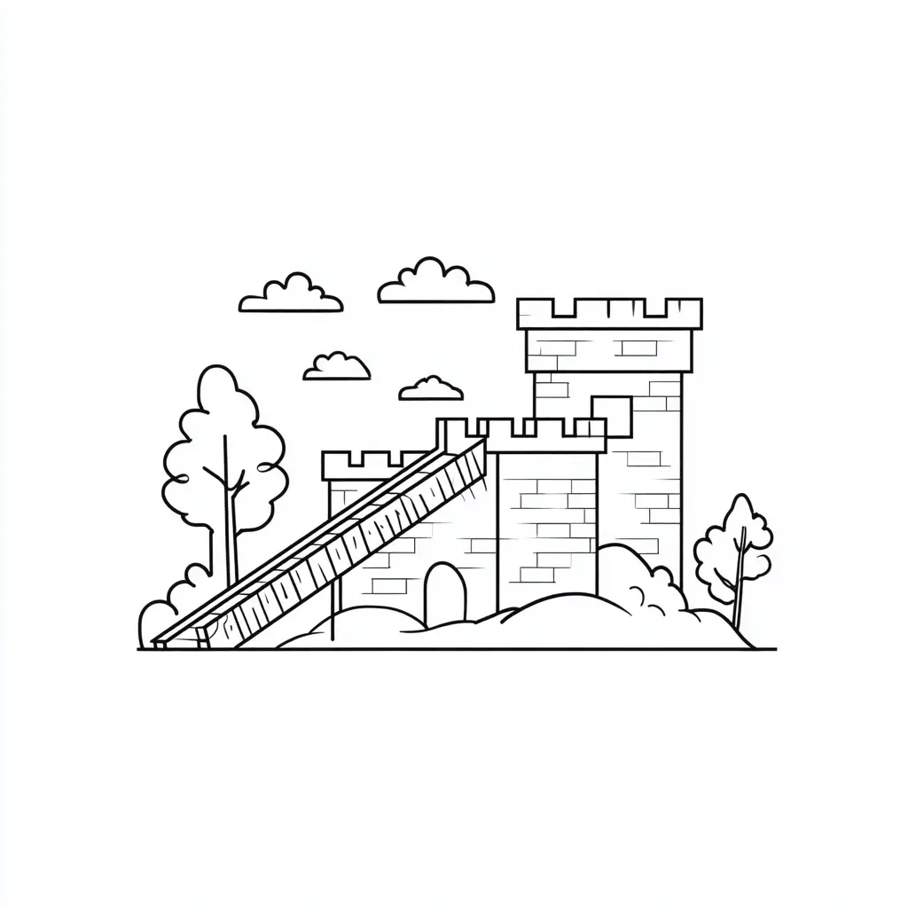 Dibujo de puente levadizo del castillo para colorear Dibujo de puente levadizo del castillo para colorear