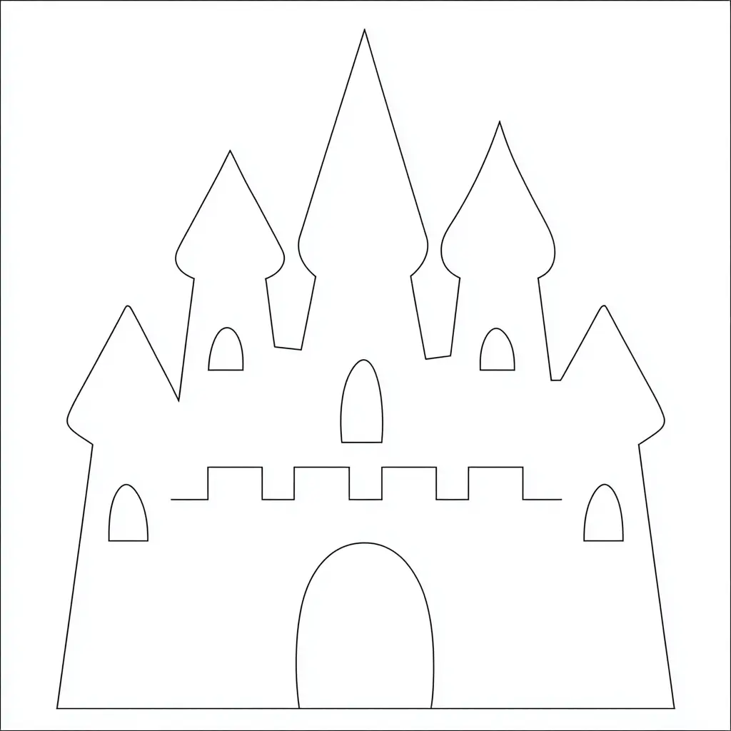 Dibujo de forma de castillo para colorear Dibujo de forma de castillo para colorear