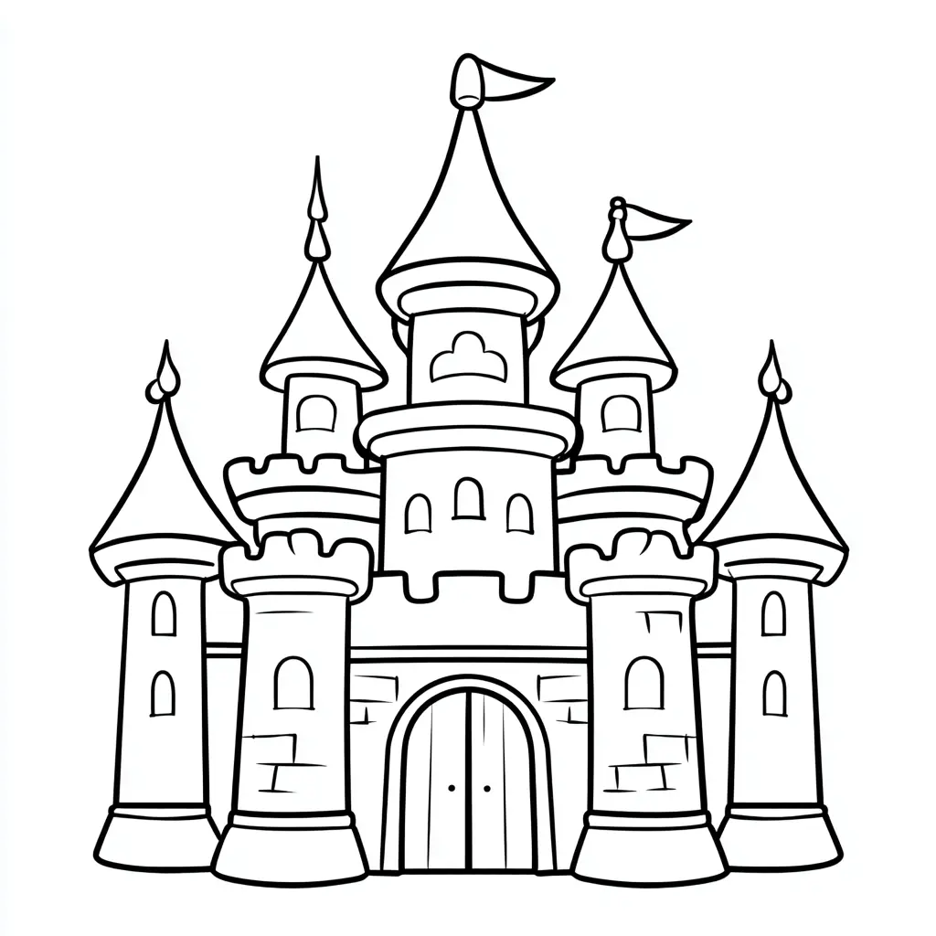Dibujo de castillo bonito de dibujos para colorear Dibujo de castillo bonito de dibujos para colorear
