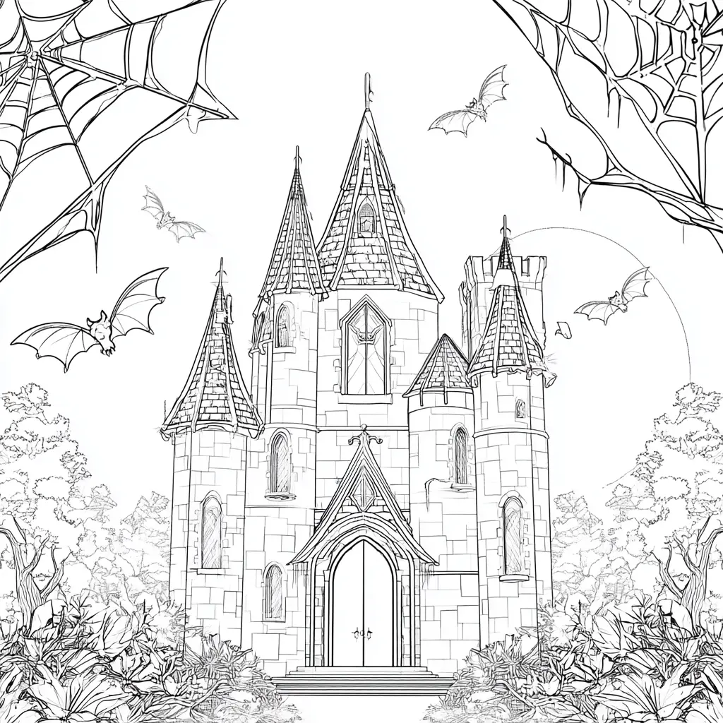 Dibujo de castillo tenebroso para colorear Dibujo de castillo tenebroso para colorear