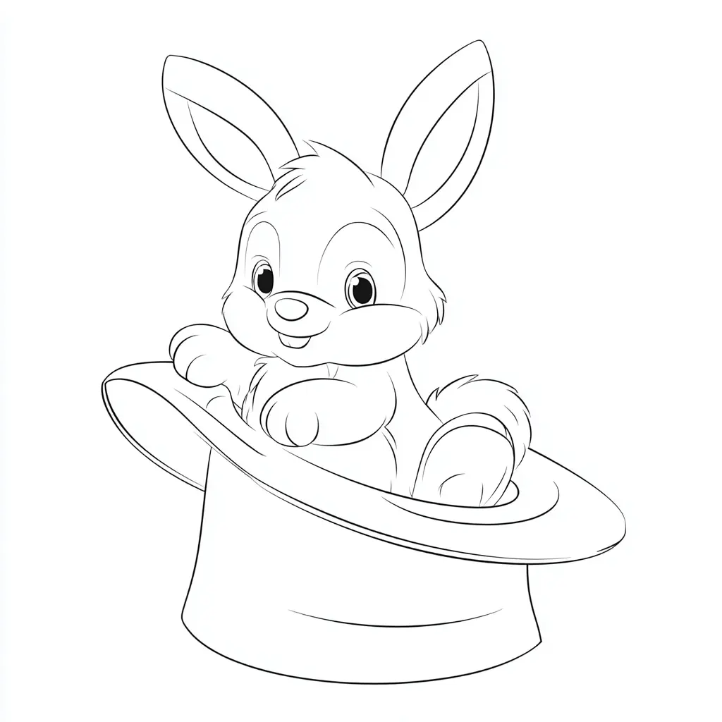 Dibujo de el conejo de la chistera para colorear Dibujo de el conejo de la chistera para colorear