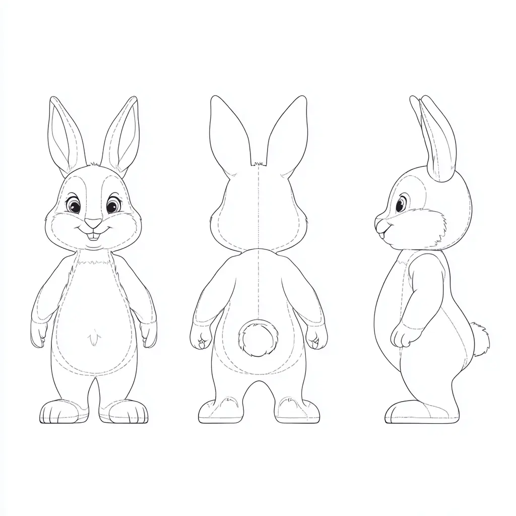 Dibujo de boceto de conejos para colorear Dibujo de boceto de conejos para colorear