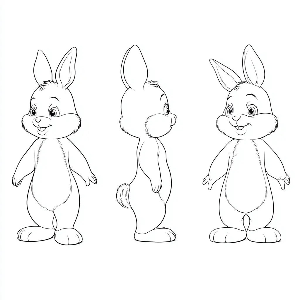 Dibujo de posturas de conejo para colorear Dibujo de posturas de conejo para colorear