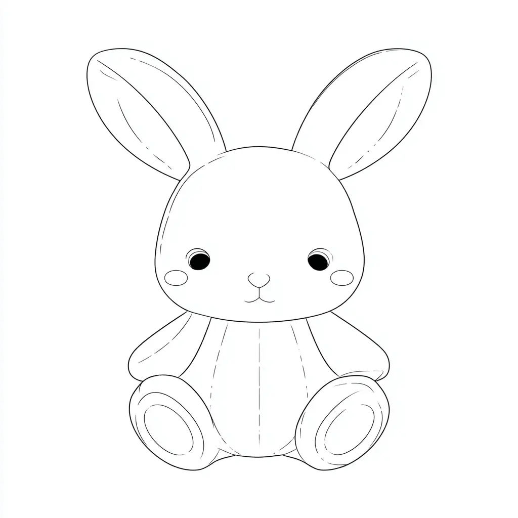 Dibujo de conejo de peluche para colorear Dibujo de conejo de peluche para colorear