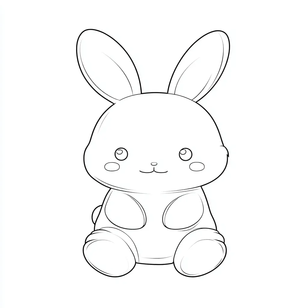 Dibujo de conejo estilo chibi para colorear Dibujo de conejo estilo chibi para colorear