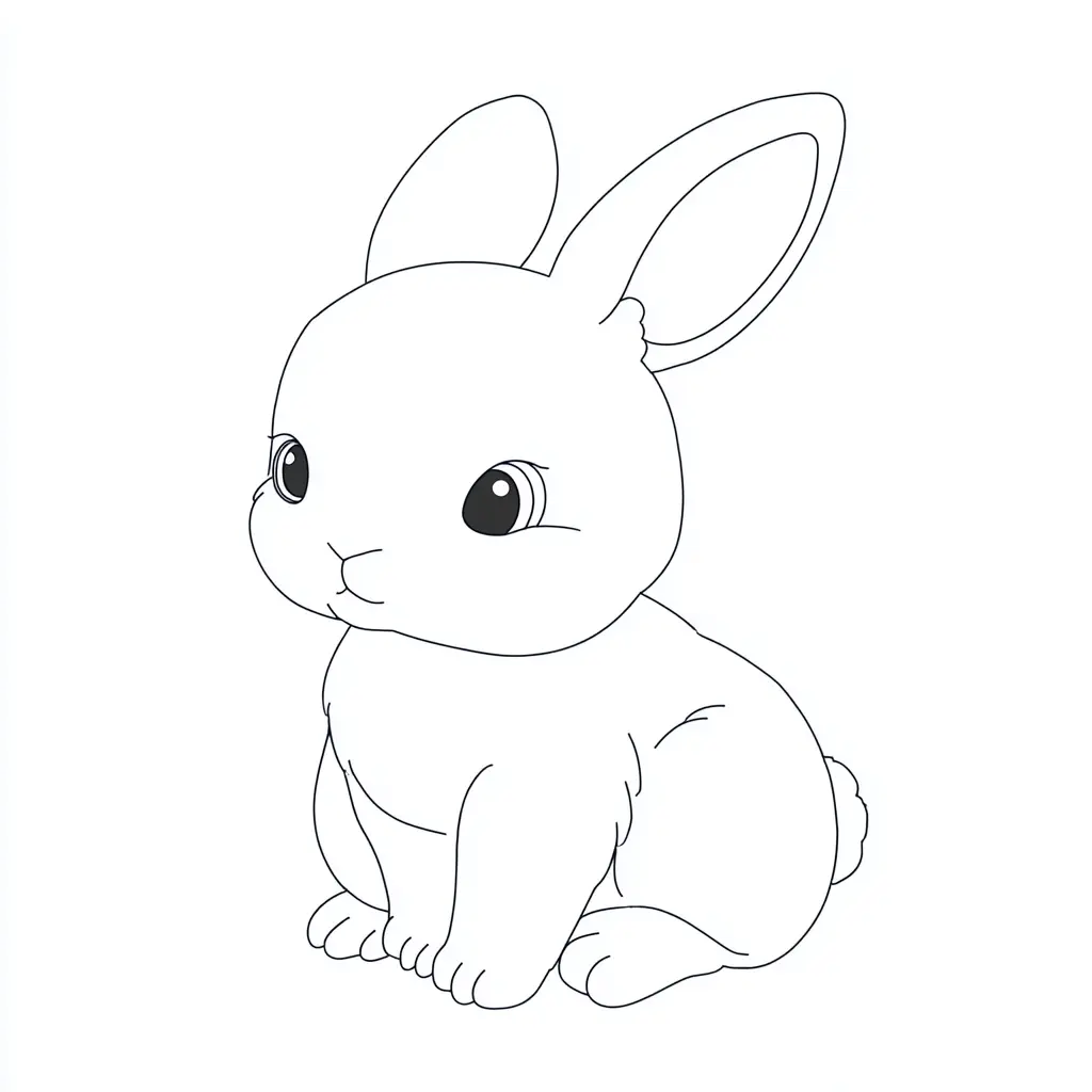 Dibujo de conejo doméstico para colorear Dibujo de conejo doméstico para colorear