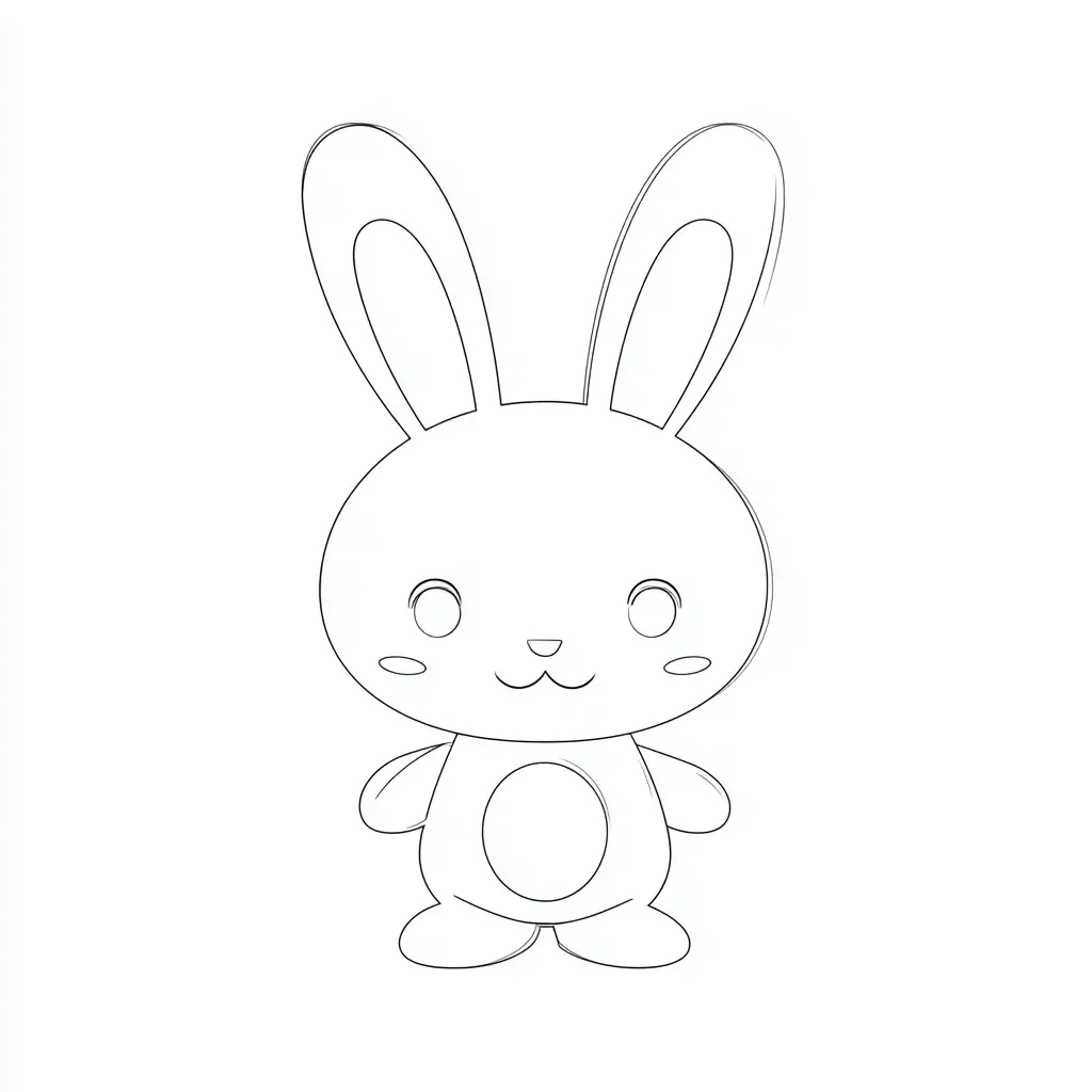 Dibujo de figura de conejo para colorear Dibujo de figura de conejo para colorear