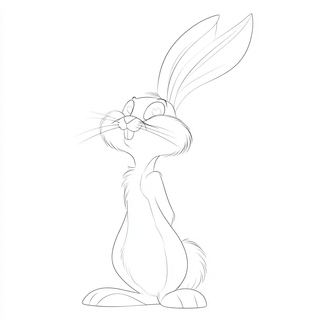 Dibujo de conejo animado para colorear Dibujo de conejo animado para colorear
