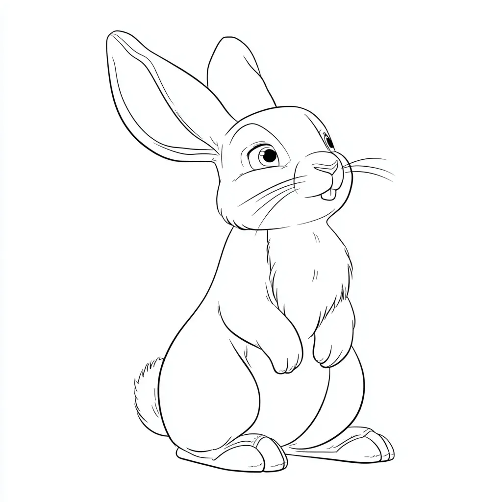 Dibujo de conejo sentado para colorear Dibujo de conejo sentado para colorear