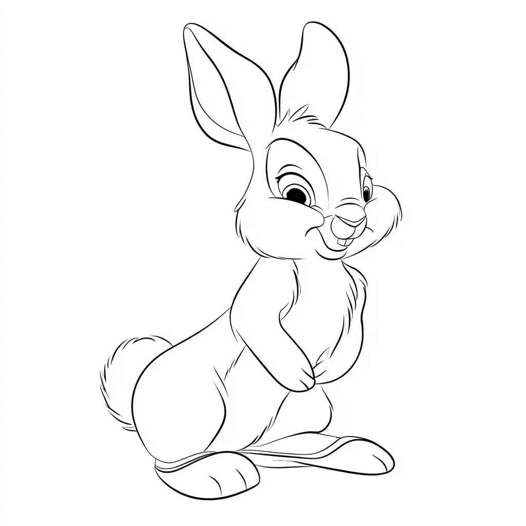 Dibujo de conejo gracioso para colorear Dibujo de conejo gracioso para colorear