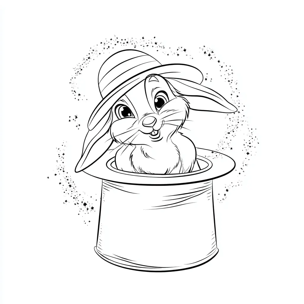 Dibujo de el conejo mágico para colorear Dibujo de el conejo mágico para colorear